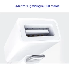 Adaptor Lightning la USB, Plug & Play, 5Gbps Yesido OTG Cable, GS10 - Alb Alb
