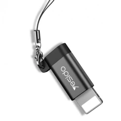 Adaptor Lightning la Micro USB, Plug & Play, 480Mbps Yesido OTG, GS05 - Negru Negru