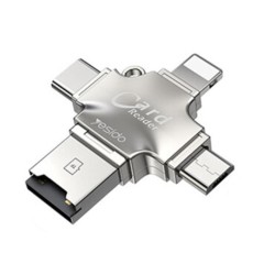 Adaptor Micro SD Yesido Card Reader and, GS13 - USB, Type-C, Lightning, Micro USB - Silver