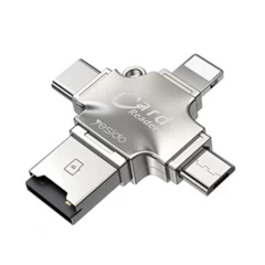 Adaptor Micro SD Yesido Card Reader and, GS13 - USB, Type-C, Lightning, Micro USB - Silver Silver