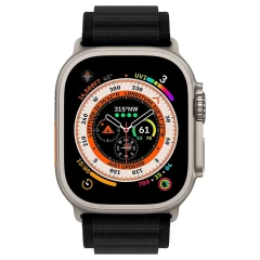 Curea Alpine Loop compatibila cu Apple Watch SE/9/8/7/6/5/4/3/2/1 - 38/40/41MM CASEY STUDIOS, Ajustabila, Respirabila, Material Textil Negru