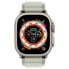 Curea Alpine Loop compatibila cu Apple Watch SE/9/8/7/6/5/4/3/2/1 - 38/40/41MM CASEY STUDIOS, Ajustabila, Respirabila, Material Textil crem