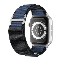 Curea Alpine Loop compatibila cu Apple Watch SE/9/8/7/6/5/4/3/2/1 - 38/40/41MM CASEY STUDIOS, Ajustabila, Respirabila, Material Textil Albastru Inchis