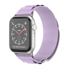 Curea Alpine Loop compatibila cu Apple Watch SE/9/8/7/6/5/4/3/2/1 - 38/40/41MM CASEY STUDIOS, Ajustabila, Respirabila, Material Textil Mov Deschis 