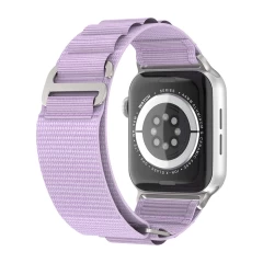 Curea Alpine Loop compatibila cu Apple Watch SE/9/8/7/6/5/4/3/2/1 - 38/40/41MM CASEY STUDIOS, Ajustabila, Respirabila, Material Textil Mov Deschis