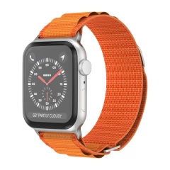 Curea Alpine Loop compatibila cu Apple Watch SE/9/8/7/6/5/4/3/2/1 - 38/40/41MM CASEY STUDIOS, Ajustabila, Respirabila, Material Textil Portocaliu 