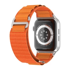 Curea Alpine Loop compatibila cu Apple Watch SE/9/8/7/6/5/4/3/2/1 - 38/40/41MM CASEY STUDIOS, Ajustabila, Respirabila, Material Textil Portocaliu