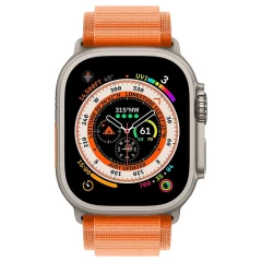 Curea Alpine Loop compatibila cu Apple Watch SE/9/8/7/6/5/4/3/2/1 - 38/40/41MM CASEY STUDIOS, Ajustabila, Respirabila, Material Textil Portocaliu