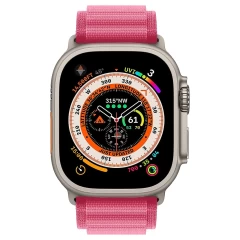 Curea Alpine Loop compatibila cu Apple Watch SE/9/8/7/6/5/4/3/2/1 - 38/40/41MM CASEY STUDIOS, Ajustabila, Respirabila, Material Textil Roz