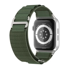 Curea Alpine Loop compatibila cu Apple Watch SE/9/8/7/6/5/4/3/2/1 - 38/40/41MM CASEY STUDIOS, Ajustabila, Respirabila, Material Textil Verde Inchis