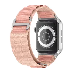 Curea Alpine Loop compatibila cu Apple Watch SE/9/8/7/6/5/4/3/2/1 - 38/40/41MM CASEY STUDIOS, Ajustabila, Respirabila, Material Textil Roz