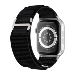Curea Alpine Loop compatibila cu Apple Watch Ultra 2/Ultra/SE/9/8/7/6/5/4/3/2/1 - 42/44/45/49MM CASEY STUDIOS, Ajustabila, Respirabila, Material Textil Negru