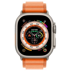 Curea Alpine Loop compatibila cu Apple Watch Ultra 2/Ultra/SE/9/8/7/6/5/4/3/2/1 - 42/44/45/49MM CASEY STUDIOS, Ajustabila, Respirabila, Material Textil Portocaliu