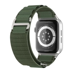 Curea Alpine Loop compatibila cu Apple Watch Ultra 2/Ultra/SE/9/8/7/6/5/4/3/2/1 - 42/44/45/49MM CASEY STUDIOS, Ajustabila, Respirabila, Material Textil Verde Inchis