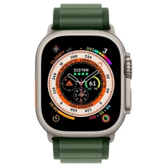 Curea Alpine Loop compatibila cu Apple Watch Ultra 2/Ultra/SE/9/8/7/6/5/4/3/2/1 - 42/44/45/49MM CASEY STUDIOS, Ajustabila, Respirabila, Material Textil Verde Inchis