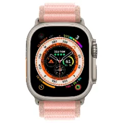 Curea Alpine Loop compatibila cu Apple Watch Ultra 2/Ultra/SE/9/8/7/6/5/4/3/2/1 - 42/44/45/49MM CASEY STUDIOS, Ajustabila, Respirabila, Material Textil Roz