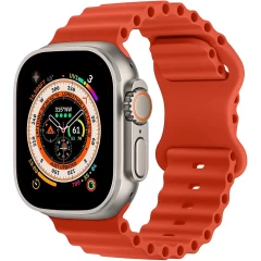 Curea Ocean Loop compatibila cu Apple Watch SE/9/8/7/6/5/4/3/2/1 - 38/40/41MM CASEY STUDIOS, Ajustabila, Respirabila, Material Textil Portocaliu 