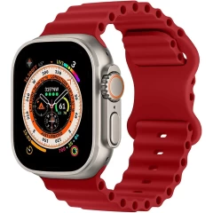 Curea Ocean Loop compatibila cu Apple Watch SE/9/8/7/6/5/4/3/2/1 - 38/40/41MM CASEY STUDIOS, Ajustabila, Respirabila, Material Textil Rosu 