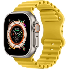 Curea Ocean Loop compatibila cu Apple Watch SE/9/8/7/6/5/4/3/2/1 - 38/40/41MM CASEY STUDIOS, Ajustabila, Respirabila, Material Textil Galben 