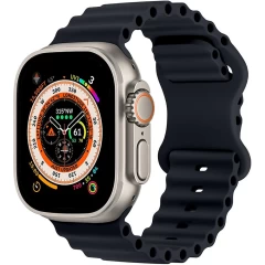 Curea Ocean Loop compatibila cu Apple Watch Ultra 2/Ultra/SE/9/8/7/6/5/4/3/2/1 - 42/44/45/49MM CASEY STUDIOS, Ajustabila, Respirabila, Material Textil, Galben Albastru Inchis