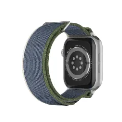 Curea Nailon Trail compatibila cu Apple Watch SE/9/8/7/6/5/4/3/2/1 - 38/40/41MM CASEY STUDIOS, Ajustabila, Respirabila, Material Textil Verde Alb