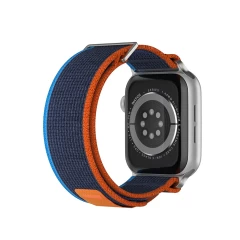 Curea Nailon Trail compatibila cu Apple Watch Ultra 2/Ultra/SE/9/8/7/6/5/4/3/2/1 - 42/44/45/49 MM CASEY STUDIOS, Ajustabila, Respirabila, Material Textil Albastru Inchis