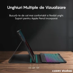 Husa cu Tastatura Iluminata compatibila cu iPad Air 13 2024/Pro 12.9