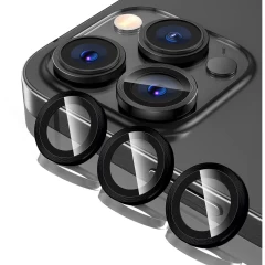 Protectie Camera pentru iPhone 11 Pro / iPhone 11 Pro Max, Casey Studios MaxDefense+,  Ultra HD, Protectie Profesionala Camere 3D, Anti Amprente, Anti Zgarieturi, Anti Socuri, Argintiu Negru 