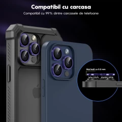 Protectie Camera pentru iPhone 11, Casey Studios MaxDefense+,  Ultra HD, Protectie Profesionala Camere 3D, Anti Amprente, Anti Zgarieturi, Anti Socuri, Mov inchis Mov inchis