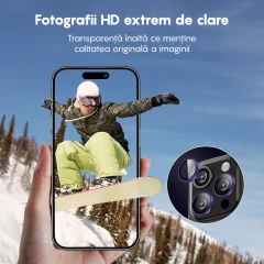 Protectie Camera pentru iPhone 11, Casey Studios MaxDefense+,  Ultra HD, Protectie Profesionala Camere 3D, Anti Amprente, Anti Zgarieturi, Anti Socuri, Mov inchis Mov inchis