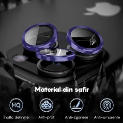 Protectie Camera pentru iPhone 11, Casey Studios MaxDefense+,  Ultra HD, Protectie Profesionala Camere 3D, Anti Amprente, Anti Zgarieturi, Anti Socuri, Mov inchis Mov inchis