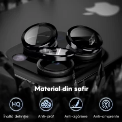 Protectie Camera pentru iPhone 12 / iPhone 12 Mini, Casey Studios MaxDefense+,  Ultra HD, Protectie Profesionala Camere 3D, Anti Amprente, Anti Zgarieturi, Anti Socuri, Negru Negru