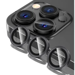 Protectie Camera pentru iPhone 12 Pro Max, Casey Studios MaxDefense+, Ultra HD, Anti Amprente, Anti Zgarieturi, Anti Socuri, Rosu Argintiu 