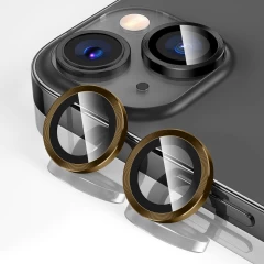 Protectie Camera pentru iPhone 13 / iPhone 13 Mini, Casey Studios MaxDefense+,  Ultra HD, Protectie Profesionala Camere 3D, Anti Amprente, Anti Zgarieturi, Anti Socuri, Argintiu Galben 