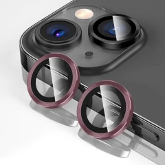 Protectie Camera pentru iPhone 13 / iPhone 13 Mini, Casey Studios MaxDefense+, Ultra HD, Anti Amprente, Anti Zgarieturi, Anti Socuri, Negru Roz 