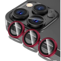 Protectie Camera pentru iPhone 13 Pro / iPhone 13 Pro Max, Casey Studios MaxDefense+, Ultra HD, Anti Amprente, Anti Zgarieturi, Anti Socuri Rosu 