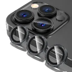 Protectie Camera pentru iPhone 15 Pro / iPhone 15 Pro Max, Casey Studios MaxDefense+, Ultra HD, Anti Amprente, Anti Zgarieturi, Anti Socuri Argintiu 