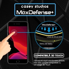 Folie Sticla CASEY STUDIOS pentru iPhone 7 / 8, MaxDefense+ Matte, Full Glue, Sticla Securizata, Duritate Militara, Ultra HD, Protectie Profesionala Ecran 3D, Anti Zgarieturi, Anti Socuri Negru