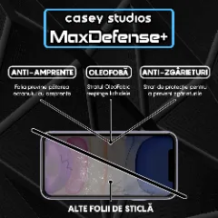 Folie Sticla CASEY STUDIOS pentru iPhone 11 Pro Max, MaxDefense+ Privacy, Full Glue, Sticla Securizata, Duritate Militara, Ultra HD, Protectie Profesionala Ecran 3D, Anti Zgarieturi, Anti Socuri Negru