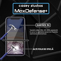Folie Sticla CASEY STUDIOS pentru iPhone 11 Pro, MaxDefense+ Privacy, Full Glue, Sticla Securizata, Duritate Militara, Ultra HD, Protectie Profesionala Ecran 3D, Anti Zgarieturi, Anti Socuri Negru