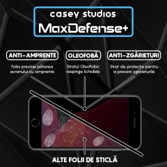 Folie Sticla CASEY STUDIOS pentru iPhone 7 Plus / 8 Plus, MaxDefense+ Privacy, Full Glue, Sticla Securizata, Duritate Militara, Ultra HD, Protectie Profesionala Ecran 3D, Anti Zgarieturi, Anti Socuri Negru