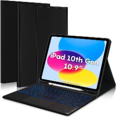 Husa cu Tastatura Iluminata si TouchPad compatibila cu iPad 10th 10.9