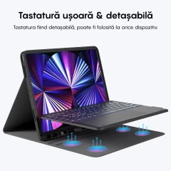 Husa cu Tastatura Iluminata si TouchPad compatibila cu iPad Pro 11