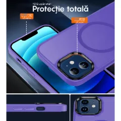 Husa MagSafe pentru iPhone 11, CASEY STUDIOS, de Protectie, Slim, pentru Incarcare Wireless, Margini Ridicate pentru Protectia Ecranului si a Camerelor Light Purple