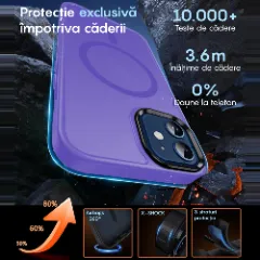 Husa MagSafe pentru iPhone 11, CASEY STUDIOS, de Protectie, Slim, pentru Incarcare Wireless, Margini Ridicate pentru Protectia Ecranului si a Camerelor Light Purple