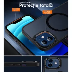 Husa MagSafe pentru iPhone 11, CASEY STUDIOS, de Protectie, Slim, pentru Incarcare Wireless, Margini Ridicate pentru Protectia Ecranului si a Camerelor Black