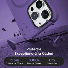 Husa MagSafe pentru iPhone 12/12 Pro, CASEY STUDIOS, de Protectie, Slim, pentru Incarcare Wireless, Margini Ridicate pentru Protectia Ecranului si a Camerelor Dark Purple