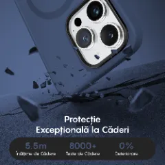 Husa MagSafe pentru iPhone 12/12 Pro, CASEY STUDIOS, de Protectie, Slim, pentru Incarcare Wireless, Margini Ridicate pentru Protectia Ecranului si a Camerelor Gentleman Blue