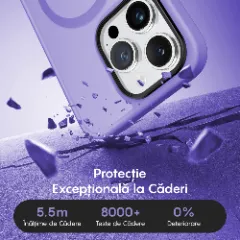 Husa MagSafe pentru iPhone 12/12 Pro, CASEY STUDIOS, de Protectie, Slim, pentru Incarcare Wireless, Margini Ridicate pentru Protectia Ecranului si a Camerelor Light Purple