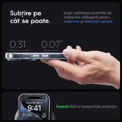 Husa MagSafe pentru iPhone 12/12 Pro, CASEY STUDIOS, de Protectie, Slim, pentru Incarcare Wireless, Margini Ridicate pentru Protectia Ecranului si a Camerelor Transparent